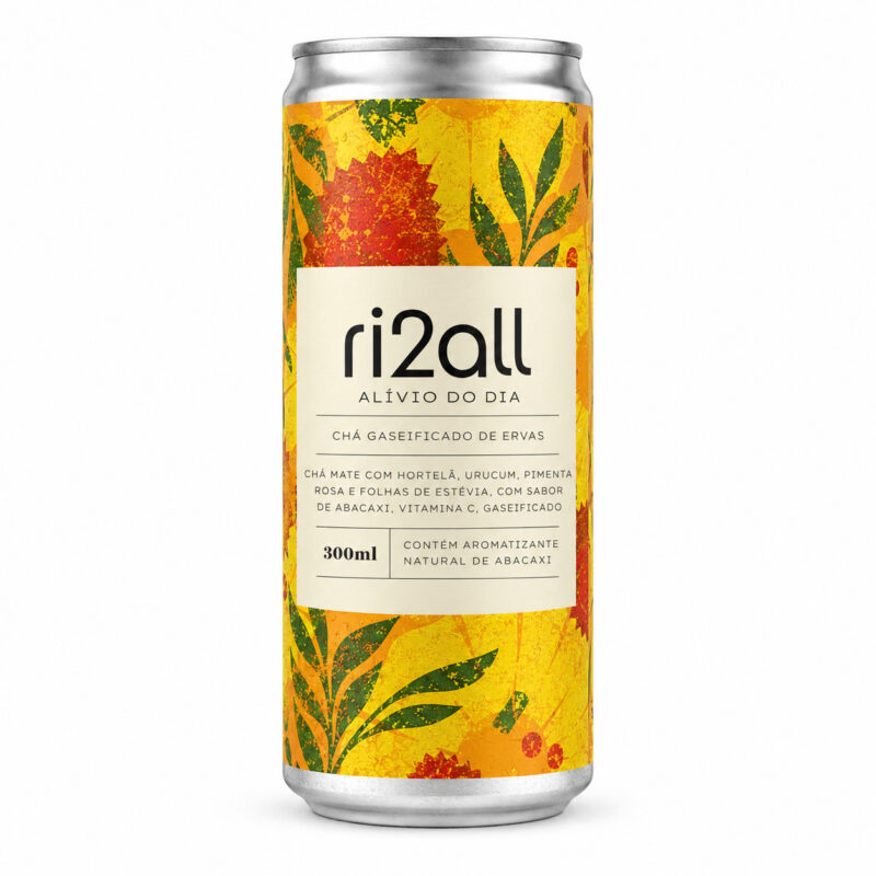 Chá Gaseificado de Mate com Hortelã, Abacaxi, Urucum e Pimenta-Rosa - 300 ml – ri2all