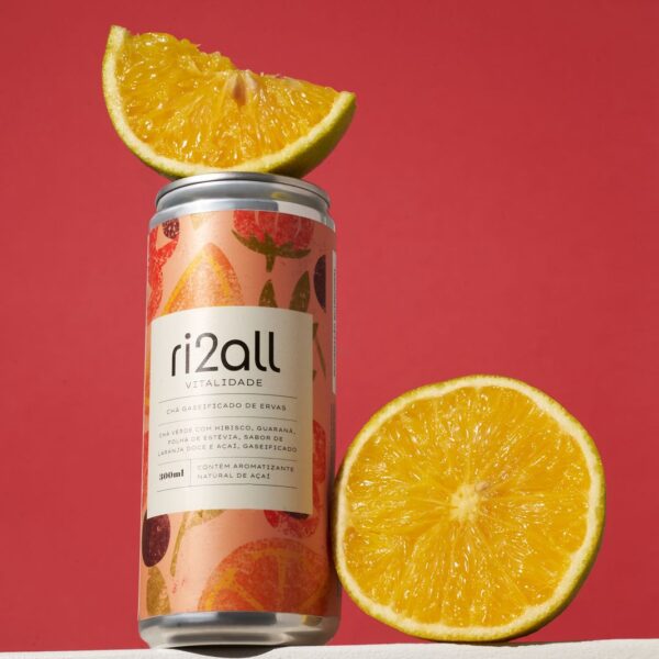 Vitalidade - Chá Gaseificado- Chá Verde, Hibisco, Guaraná, Açaí & Laranja