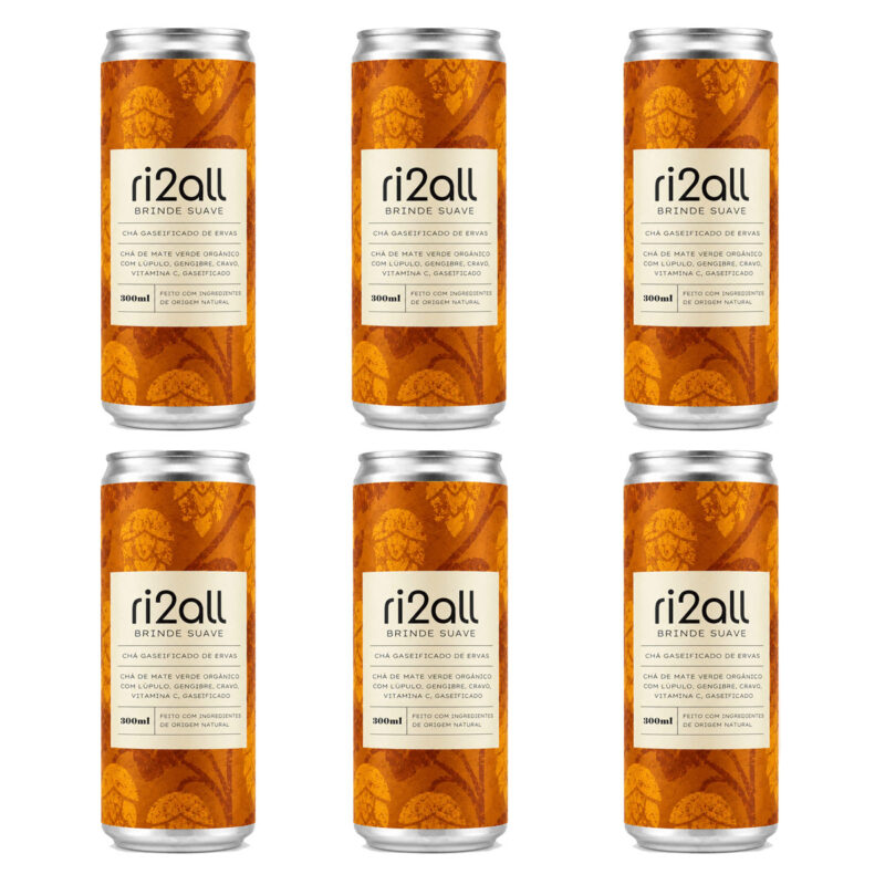 Pack Chás Gaseificados de Mate, Lúpulo, Cravo e Gengibre – Tea Beer – 6 unidades – ri2all