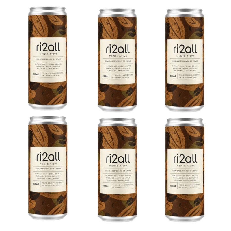 Pack Chás Gaseificados de Chá Preto, Casca de Café, Casca de Cacau e Cumaru – 6 unidades – ri2all